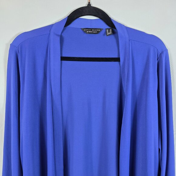 Susan Graver Royal Blue Everyday Knit Cardigan Sweater Women's Size Small - Picture 2 of 12